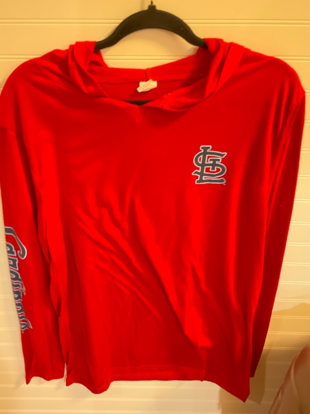 St. Louis Cardinals Red Hooded Long Sleeve Shirt Adult XL MLB Baseball